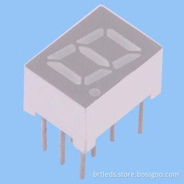 Single-digit 7-segment LED Display, 0.28-inch Blue Color, Common Anode, White Segment and GrayFace